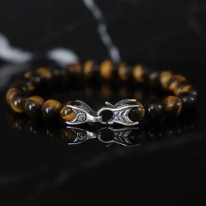 David Yurman Men's 8mm Spiritual Beads Bracelet with Tiger's Eye 8.5"